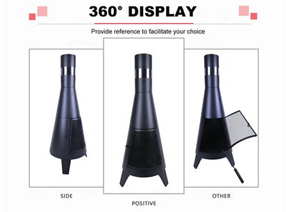 Chimenea Patio Heater Fire Pit Outdoor Garden Wood Burning Steel Metal Firepit Wood Burner Steel Chiminea