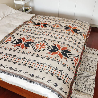 Multi purpose Bohemian themed throw blanket for home decoration and outdoor activities, grid blanket&throw sofa bed sheets, sofa