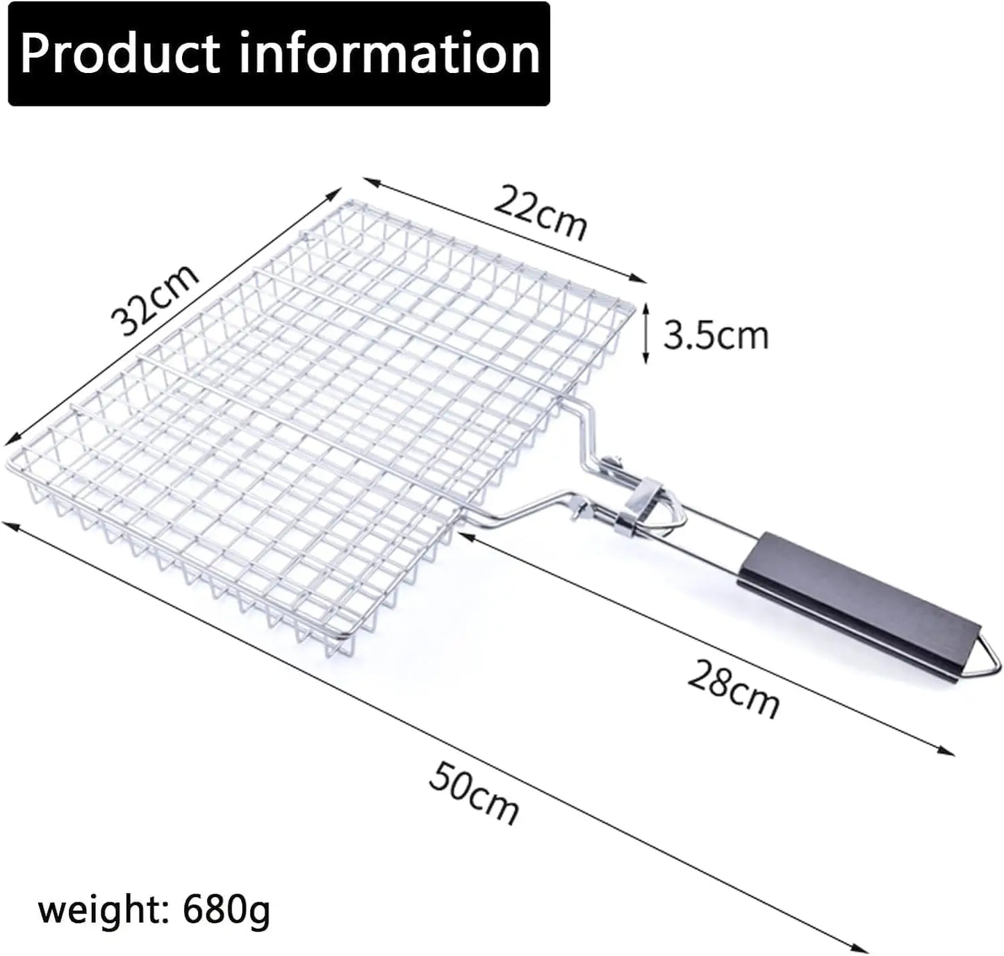 Portable Folding Grill Basket For Fish Vegetables Shrimp BBQ Camping Grilling Rack Outdoor Barbecue Accessories