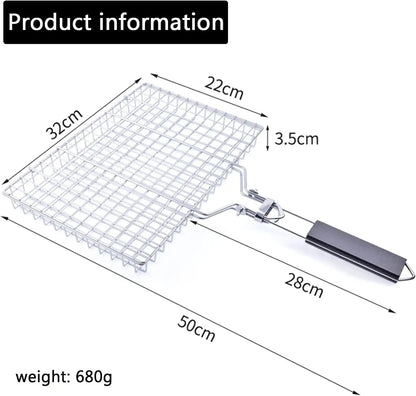 Portable Folding Grill Basket For Fish Vegetables Shrimp BBQ Camping Grilling Rack Outdoor Barbecue Accessories