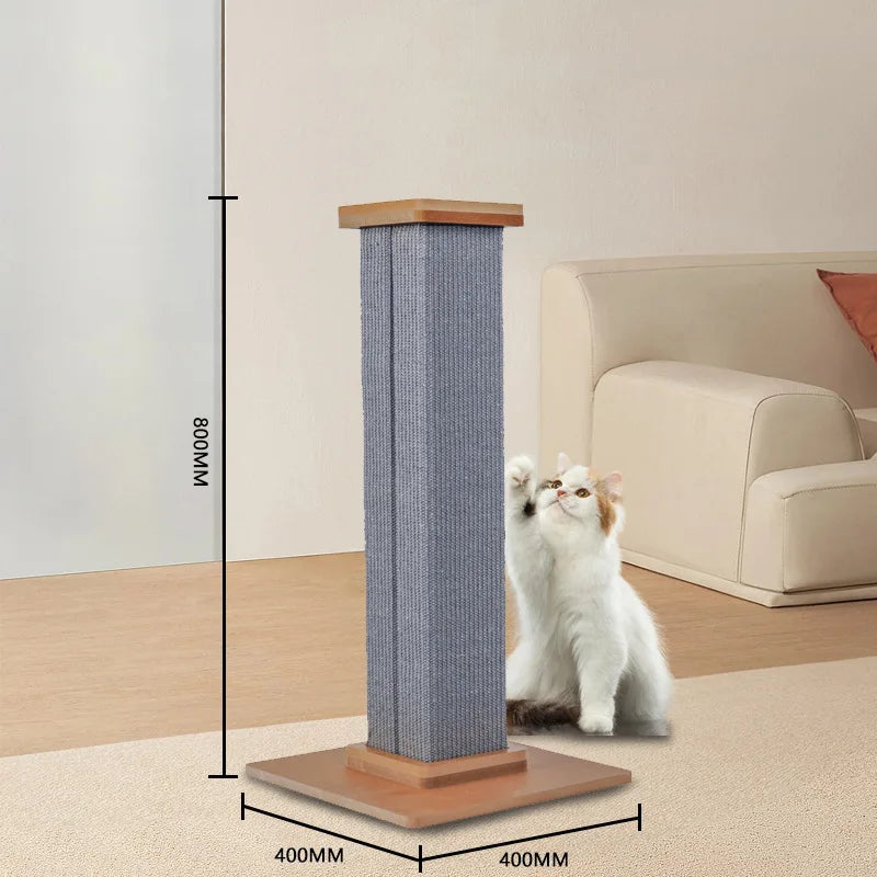 32" Tall Sisal Cat Scratching Post, PawHut Vertical Claw Scratcher For Indoor Cats And Kittens With Hanging Ball And Soft Plush