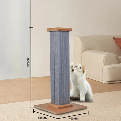 32" Tall Sisal Cat Scratching Post, PawHut Vertical Claw Scratcher For Indoor Cats And Kittens With Hanging Ball And Soft Plush