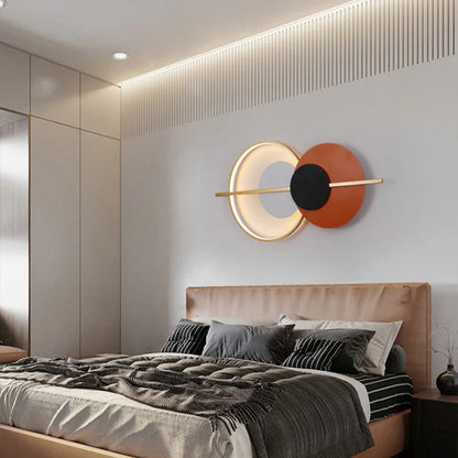 Living room wall lamp decoration light luxury circular sofa background  atmosphere lighting simple modern Nordic bedroom lamp