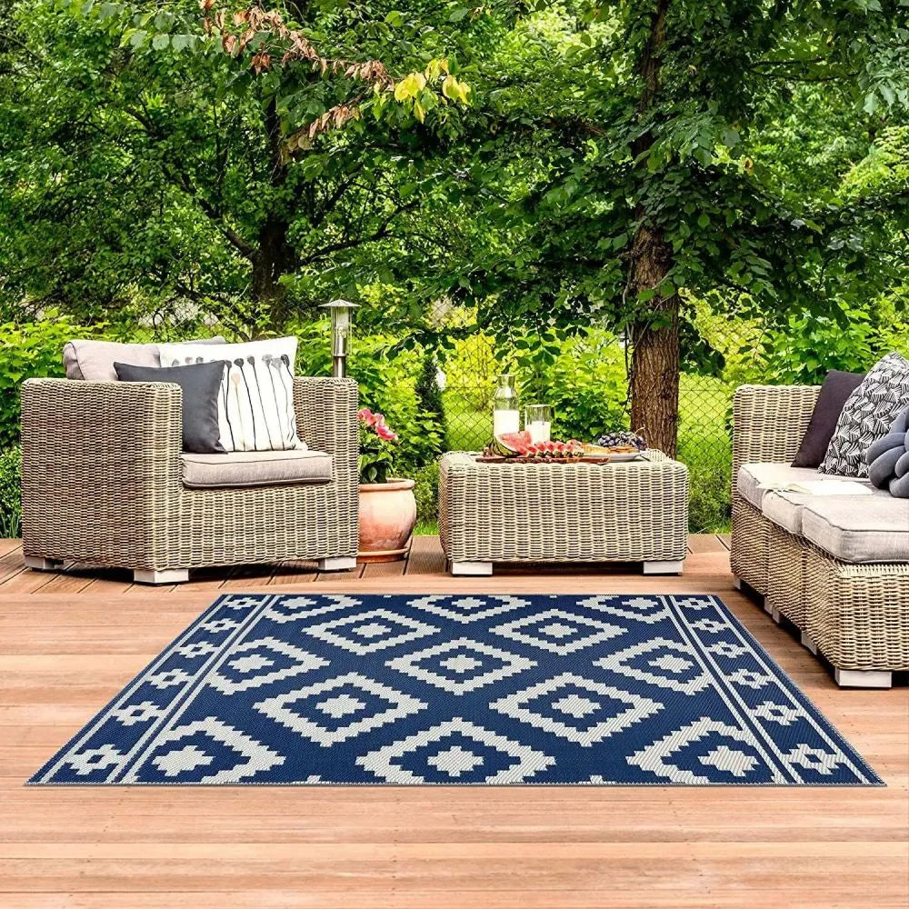 VIKAMA Outdoor Rugs Garden Patio Waterproof Carpet Mat Indoor Outdoor Area Rug for Camper Balcony Backyard Deck Home Decoration