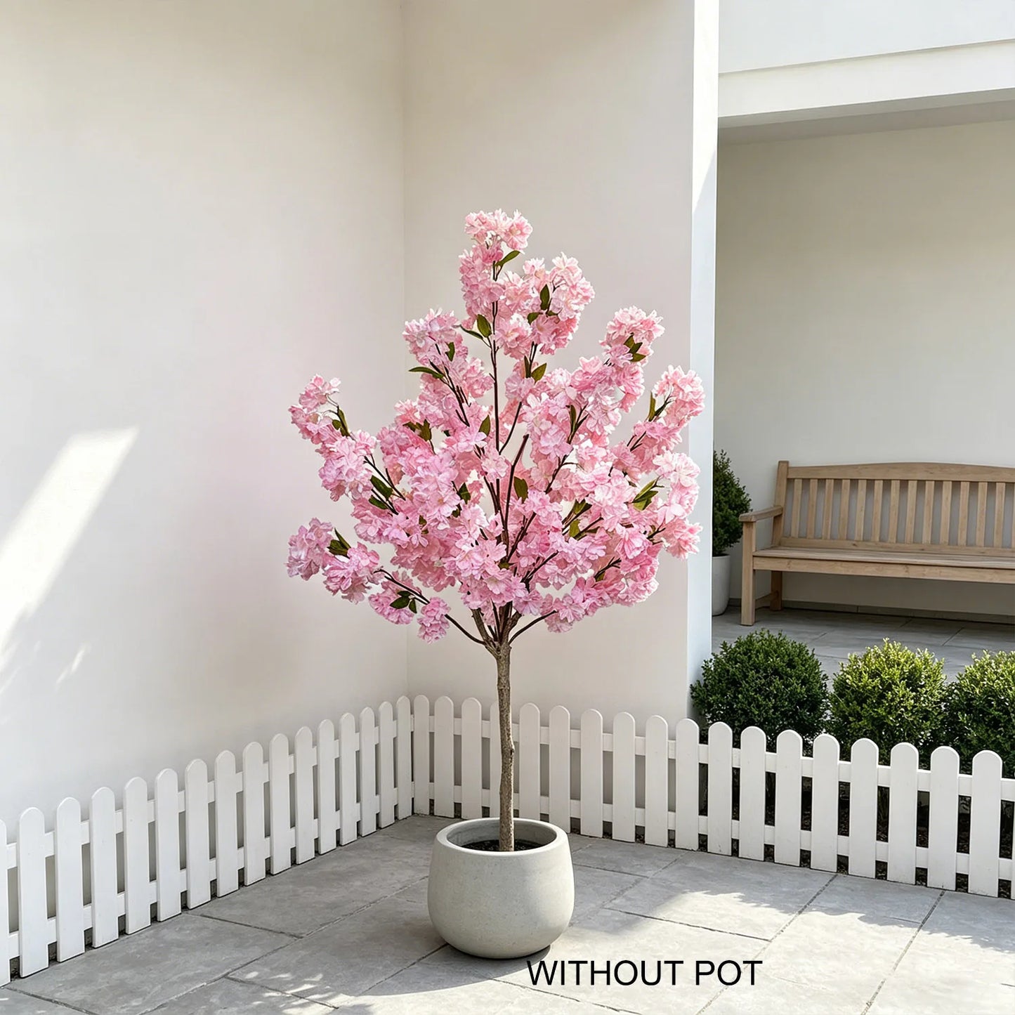4.92FT Artificial Pink Cherry Blossom Plant UV-Resistant Indoor Outdoor Faux Plant for Home Wedding Garden Living Room Decor