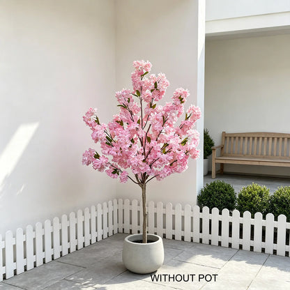 4.92FT Artificial Pink Cherry Blossom Plant UV-Resistant Indoor Outdoor Faux Plant for Home Wedding Garden Living Room Decor