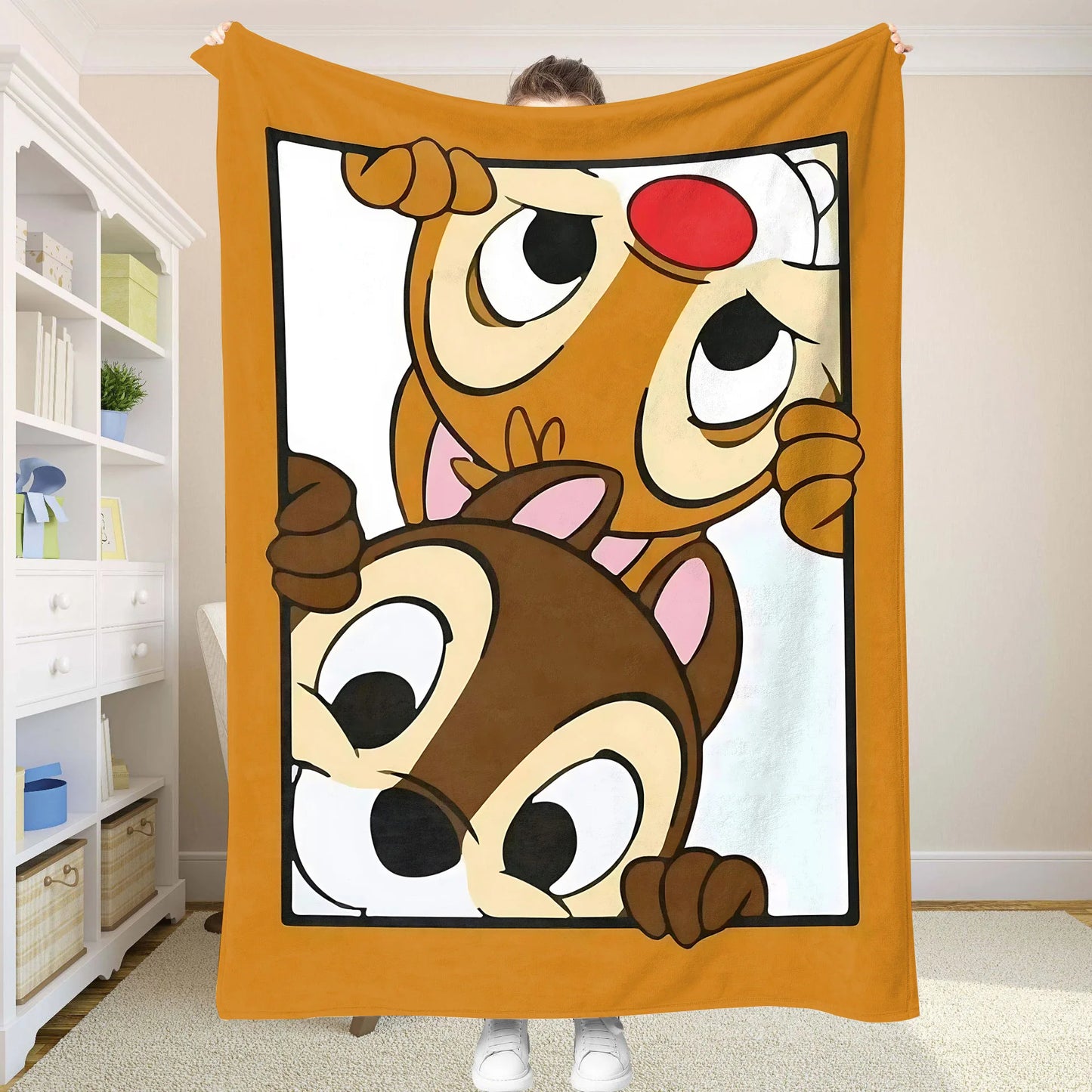 Blankets Chip&Dale Throw Blanket for Sofa Bedspread on the Bed Summer Comforter Anime Bedspreads Throws Double Baby Decorative
