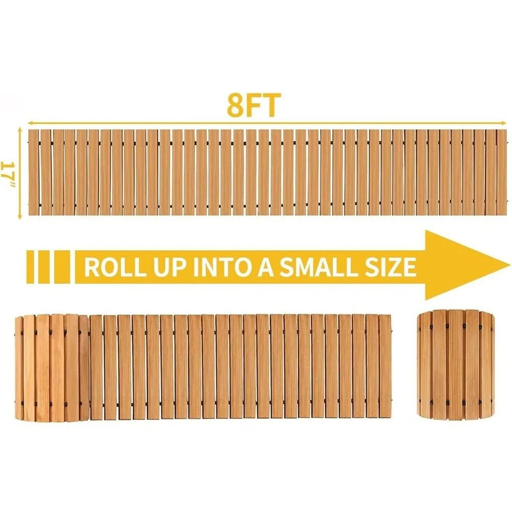 NonSlip Wooden Garden Pathway Decorative Solid Wood Outdoor Walkway Weatherproof Easy Installation Garden Walkway Beach
