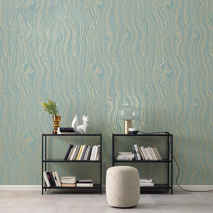 Nordic Light Green Gilded Water Ripple Wallpaper High-End Feel Living Room Bedroom TV Background Wall Wallpaper