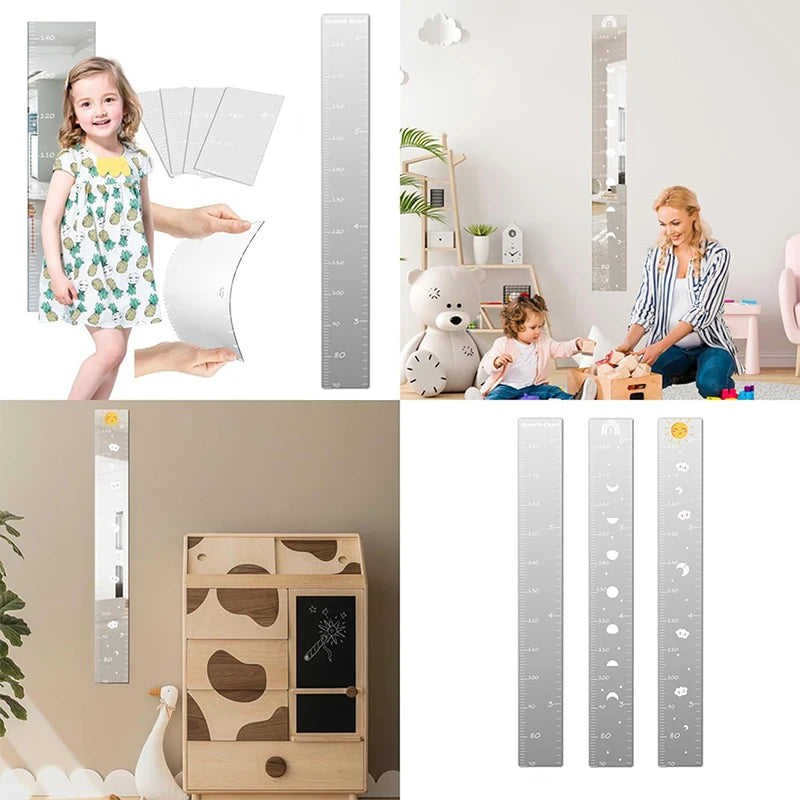 Children's Wall Growth Chart Wall Mirror Growth Chart Ruler Height Measurement Wall Sticker Wallpaper Children's Room Decoration