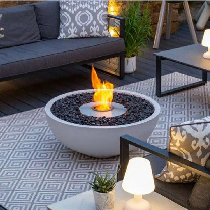 Modern Round Fire Pit Bowl Concrete Gas Fireplace For Outdoor