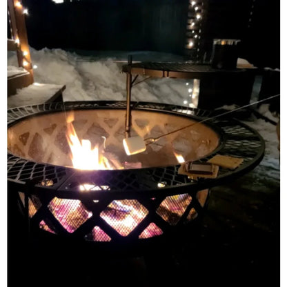 2026 Spark Screen Wood Burning Pits Round Fire Pit Outdoor Portable Firepit For Outside Patio Campfire Bonfire Grill