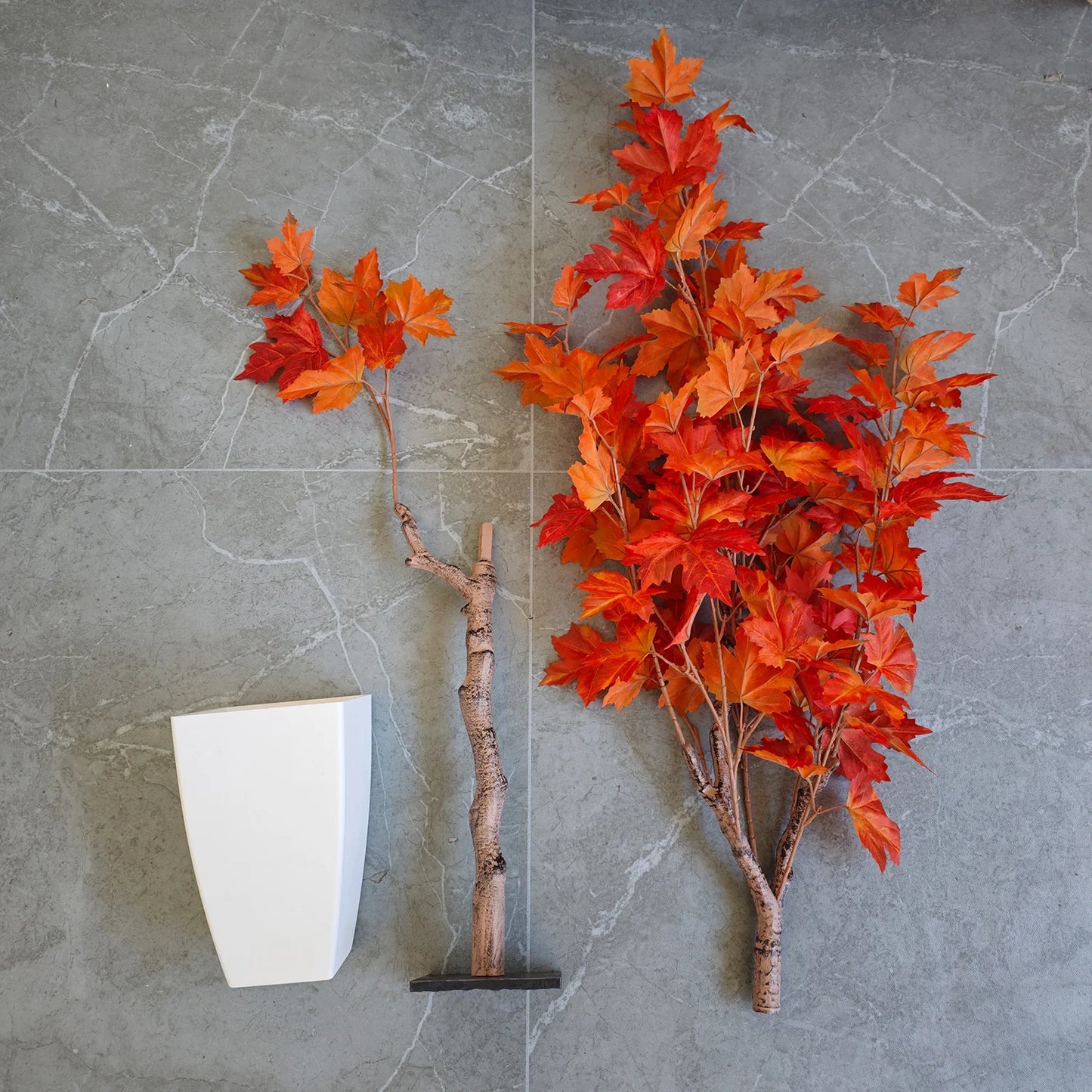 Artificial Maple Leaf Tree 145CM Large Indoor and Outdoor Decorative Potted Plant for Home Living Room and Garden Decoration
