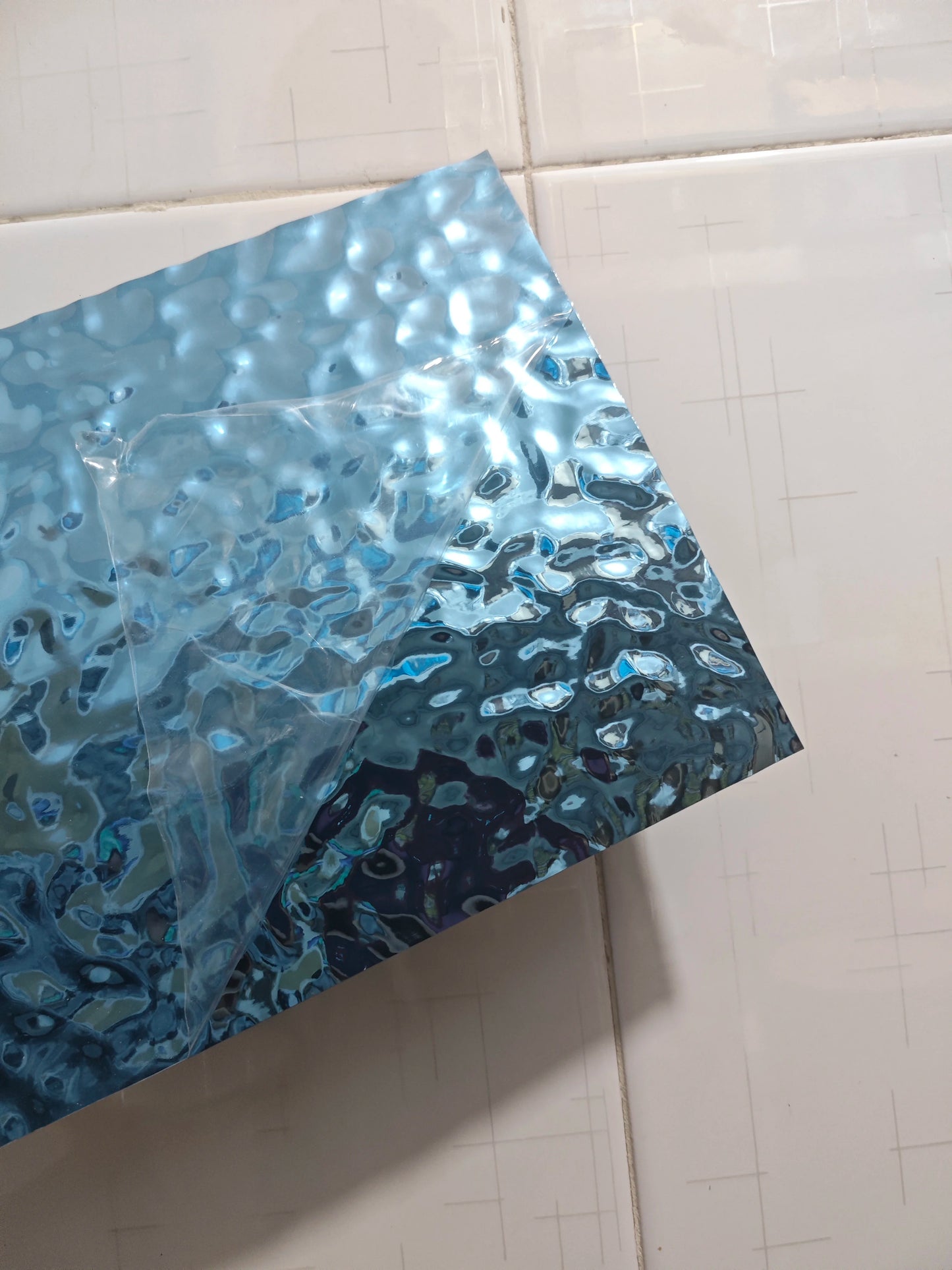 Aqumotic Peel and Stick Wallpaper Customized Wave Decorative PVC Plate Background Wallpapers Fake Metal Mirror Embossed