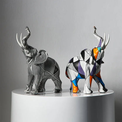 Modern Simple Art Dazzling Elephant Ornaments Creative Crafts Living Room Entrance Desk Resin Decorative Ornaments