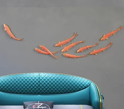 Living Room Background Wall Creative Decoration Wall Hanging Dining Room Wall Decoration Hanging Fish