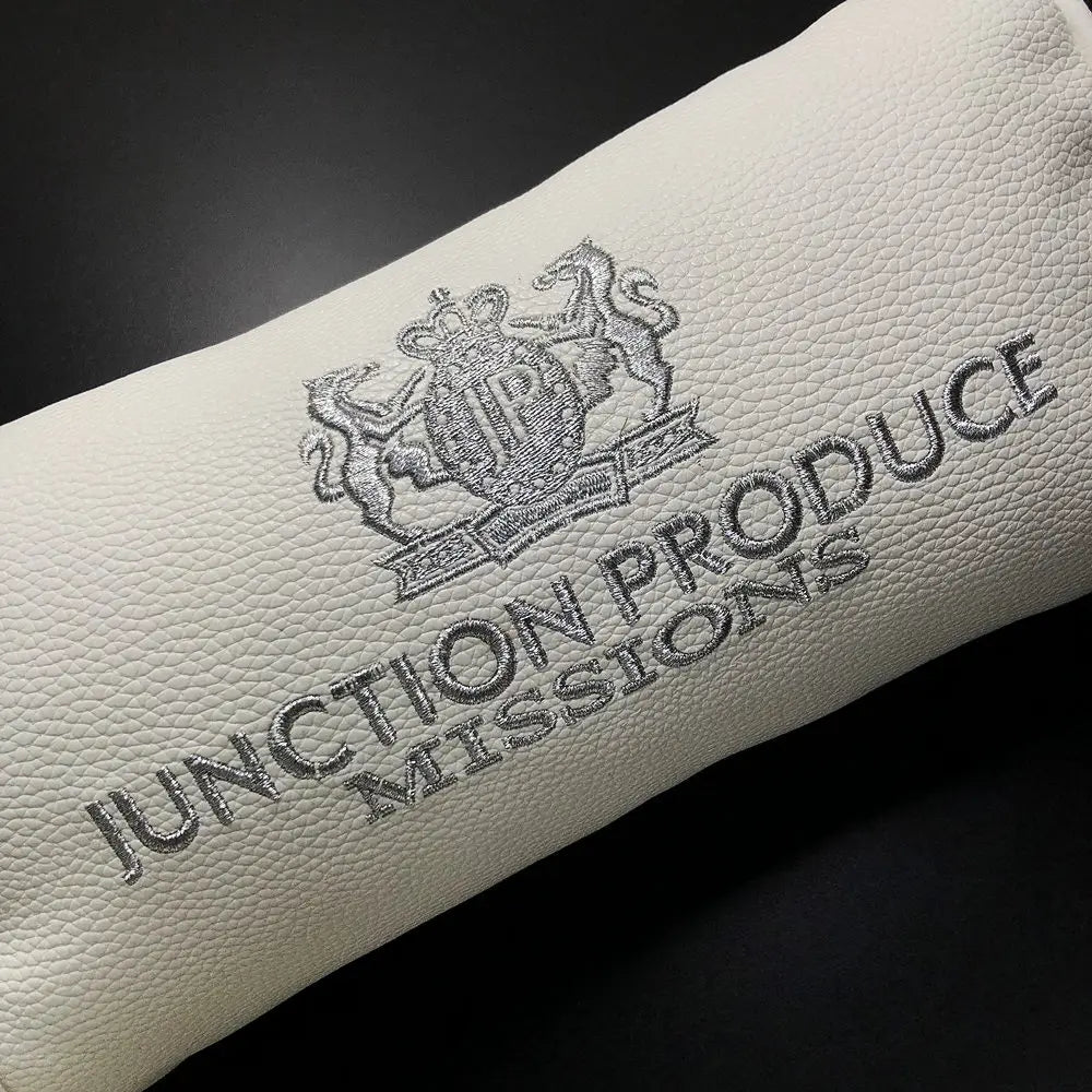 White Leather JP Junction Produce Vip Car Throw Pillows Cushion Backrest Headrest Neck Pillow Shoulder Pad For Auto Interior
