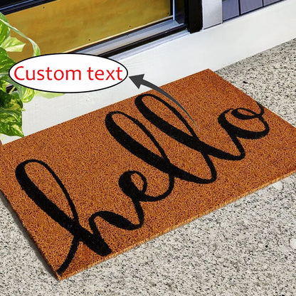 Personalized Quote Coconut Fiber Doormat Custom Outdoor Indoor Door Rug for Patio Entry Dust Removal Durable Easy Maintain