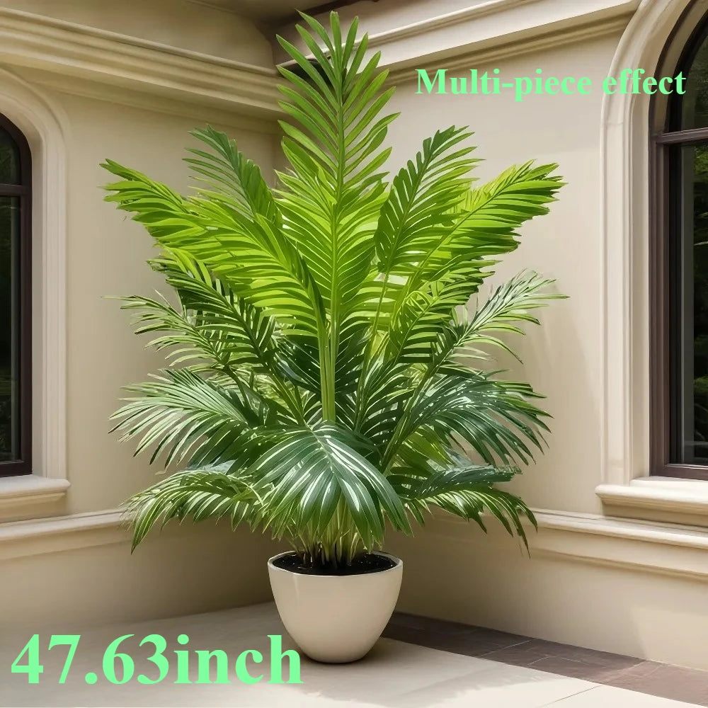 50-Inch Giant Artificial Palm Tree Realistic Full Lush Greenery Indoor Outdoor All-Season Decor for Home Office Wedding Party