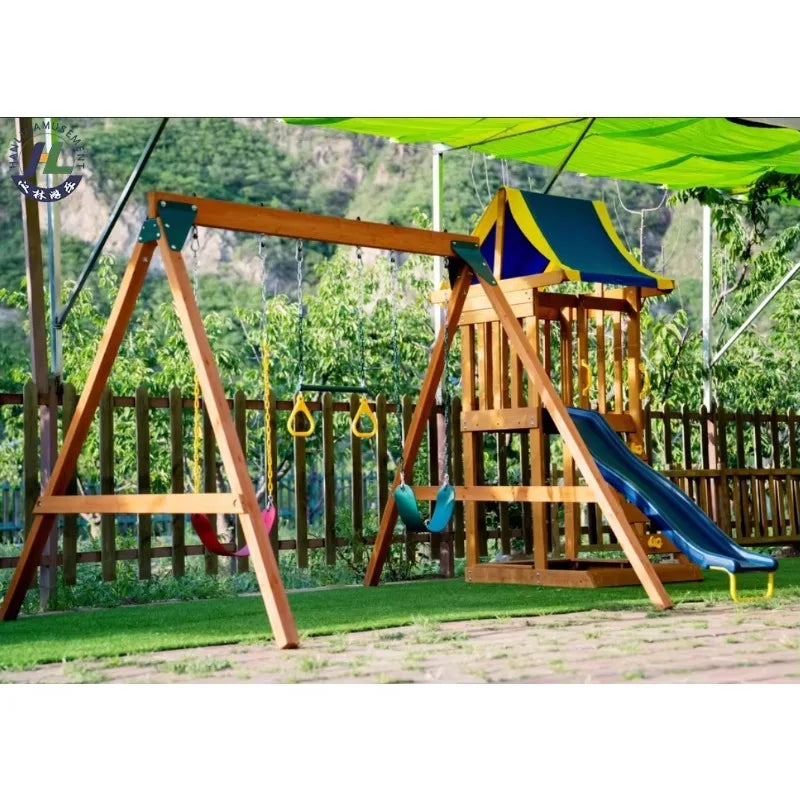 Factory Original Outdoor Wood Playhouse for Kids Kids' Outdoor Amusement Equipment-Wooden Playhouse