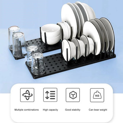 Kitchen Organizer Dish Drying Rack Telescopic Plate Bowl Stand Storage Drawer Adjustable Holder Drain Shelf Home Accessories