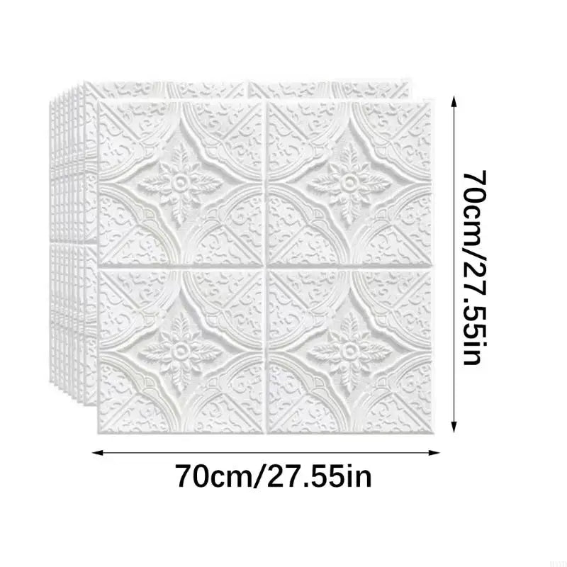 10Pcs Removable Tile Brick Wall Sticker Waterproof Background Wall Wallpaper For Home Office Decoration Easy to Install M4YD
