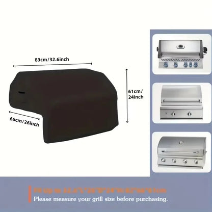 Single-Piece Outdoor Grill Cover Designed for Built-In Patio Barbecue Grills
