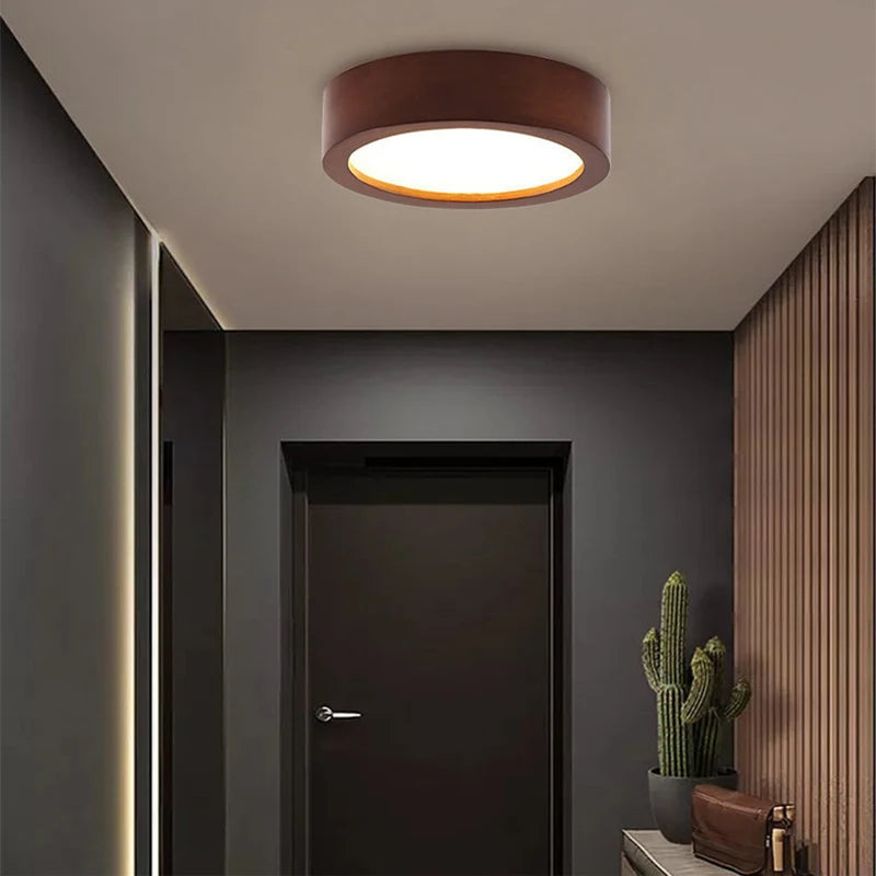Nordic Living Room Ceiling Lamps Solid Wood Corridor  LED Lamp apanese style  Entrance Balcony Bedroom Headboard Ceiling Lights