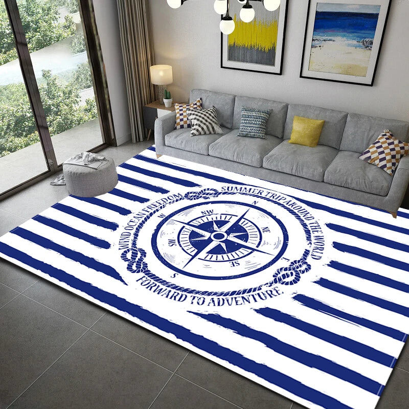 Nautical style rugs kids mats bedroom kitchen     living    bath