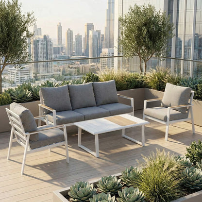 Modern Aluminum Outdoor Furniture Set Durable Garden Sofas with Patio Sofa Set for Courtyard and Terrace