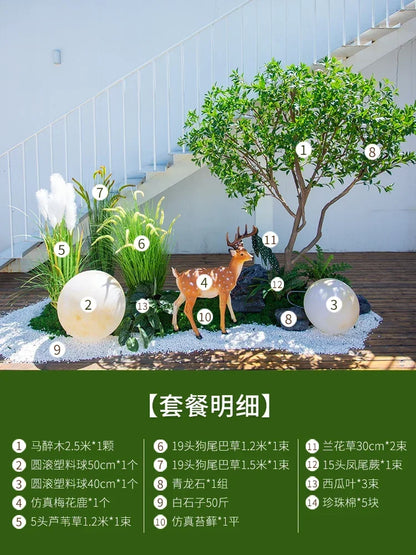 Artificial Bell Tree Show Window Decoration Drunk Wood Green Plant Landscape Indoor and Outdoor Ornaments