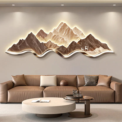 Light Luxury Living Room Painting New Led Light Mural Room Decoration Wall Lamp Living Room Home Interior Art Mural Accessories