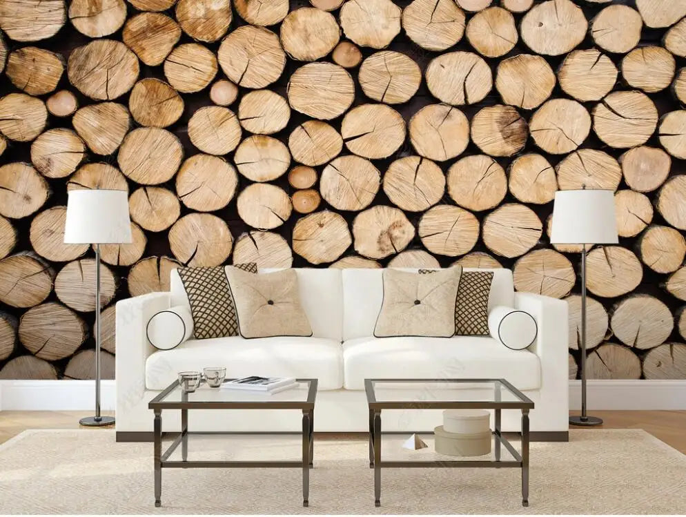 Custom wall paper 3D mural dark retro nostalgic wood stripe background wall photo living room bedroom TV background wallpaper