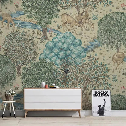 Custom Forest elk animals Wallpaper TV Background Modern landscape Mural for Living Room Painting Home decoration wall stickers