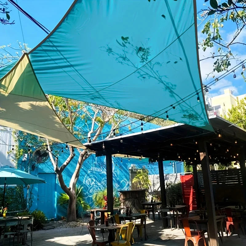 1 Pcs Outdoor Household Blue Triangular Canopy Sunshade Sun-proof Sun Sail Suitable For Outdoor Courtyard And Balcony