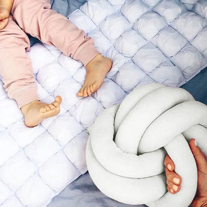 Knotted Ball Throw Pillow Ultra Soft The bed Decorative Hand-woven Round Lamb Plush Pillow Kids Sofa Living Room