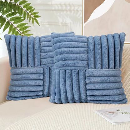 2pcs Artificial Plush Throw Pillow Covers, Suitable for Various Occasions Such as Bedding, Home Decoration, Etc