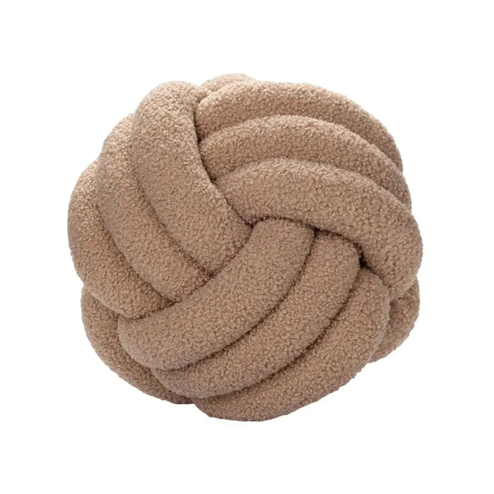 Knotted Ball Pillow Indeformable Eco-friendly Knotted Ball Plush Pillow Hand-woven Knotted Ball Back Throw Pillow