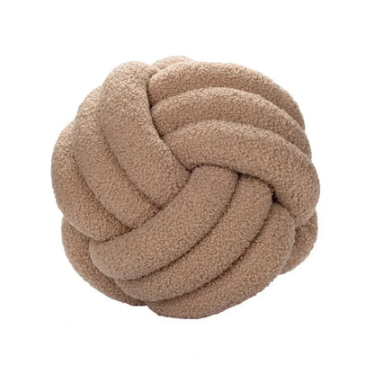 Knotted Ball Pillow Indeformable Eco-friendly Knotted Ball Plush Pillow Hand-woven Knotted Ball Back Throw Pillow