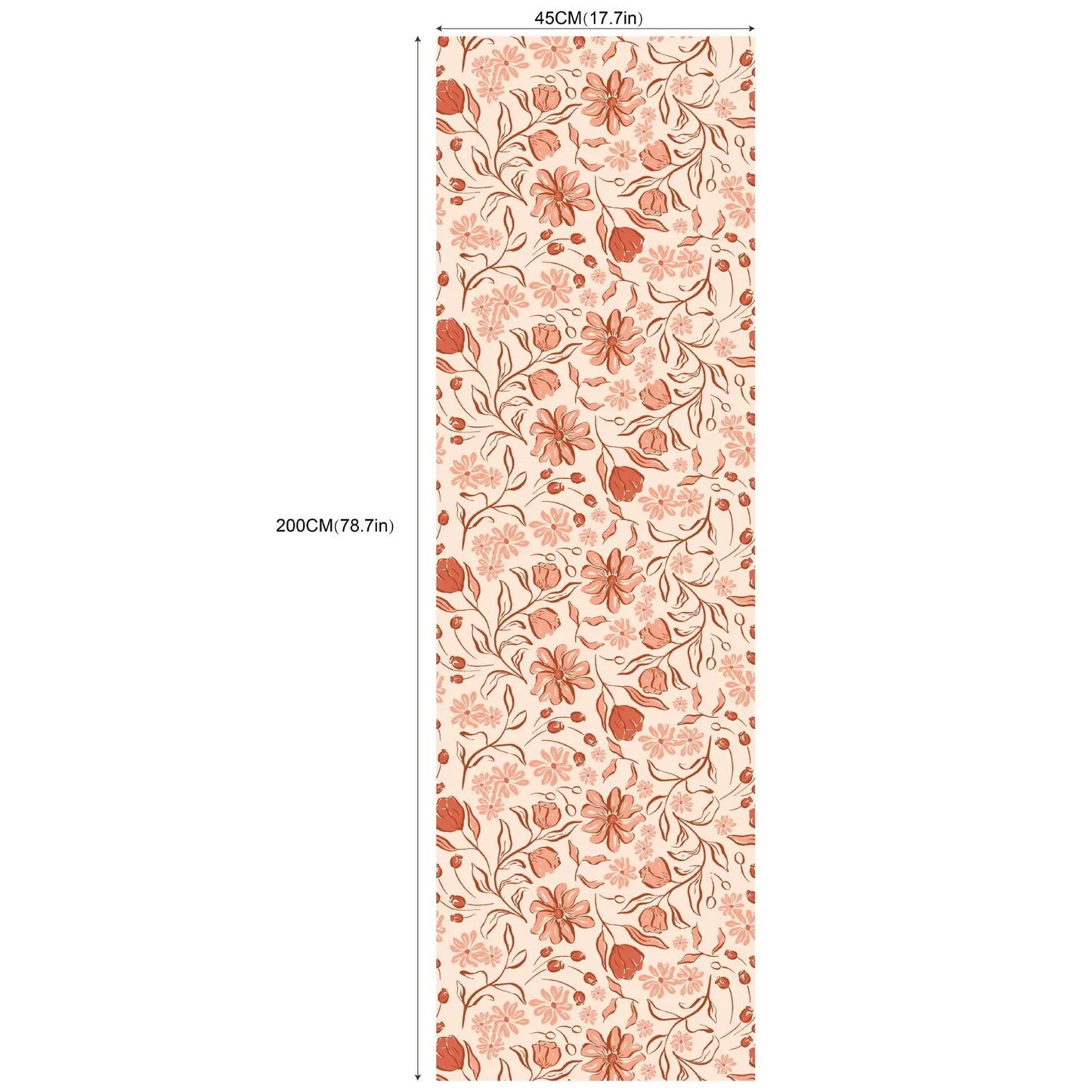 2m/3m Self Adhesive Wallpaper Rural Flowers Retro Plants Background Wall Paper Bedroom Entrance Renovation Wall Sticker