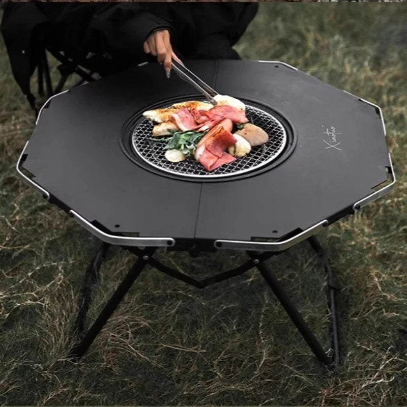 Ground Lounge Outdoor Table Designer Black Dining Camping Outdoor Table Garden Patio Set Di Mobili Da Giardino Outside Furniture
