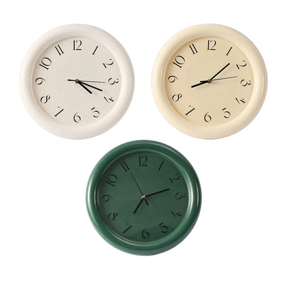 Wall Clock Non Ticking Rustic Modern Decorative Clock Round Time Clock Small Clock for Bathroom Office Bedroom Study Home