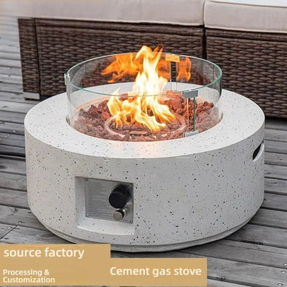 Modern Outdoor Furniture Design Indoor/Outdoor Desktop Tabletop Fire Pit with Concrete Stove for Parties