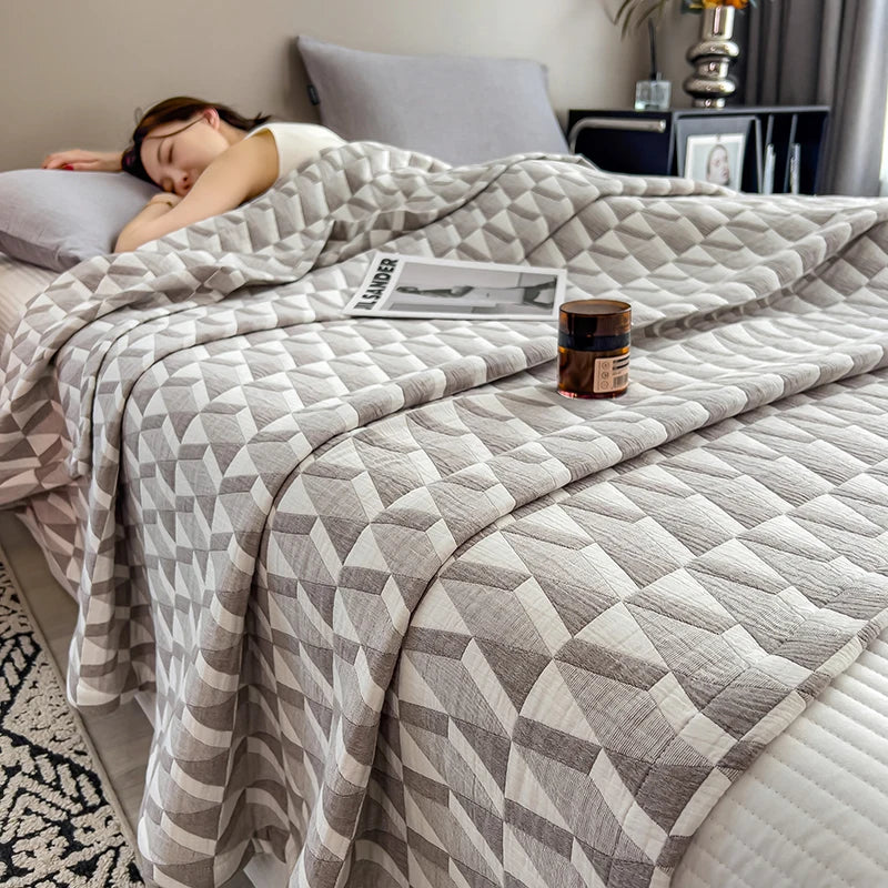 100% Cotton Blanket for Bed Breathable Lightweight Throws Blanket Soft Cozy Home Decoration Large Bed Cover Boho Towel Blankets