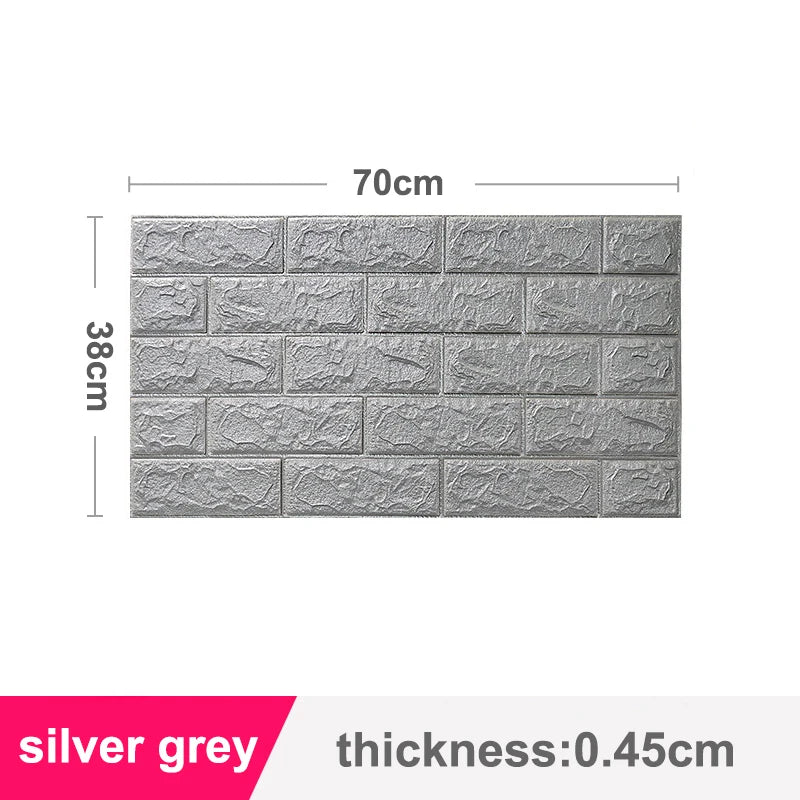 70x38cm Self adhesive Waterproof TV Background Brick Wallpapers 3D Wall Sticker Living Room Wallpaper Mural Bedroom Decorative