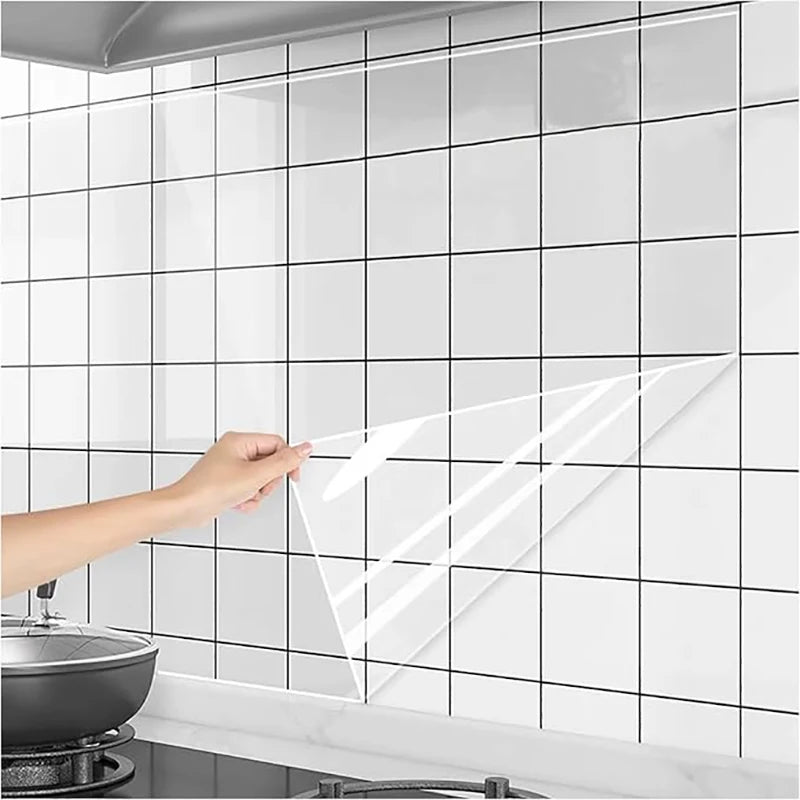 Wallpaper for Kitchen and Bedroom Decoration Waterproof Oil Proof Transparent Wallpaper Electrostatic Adsorption Wall Sticker
