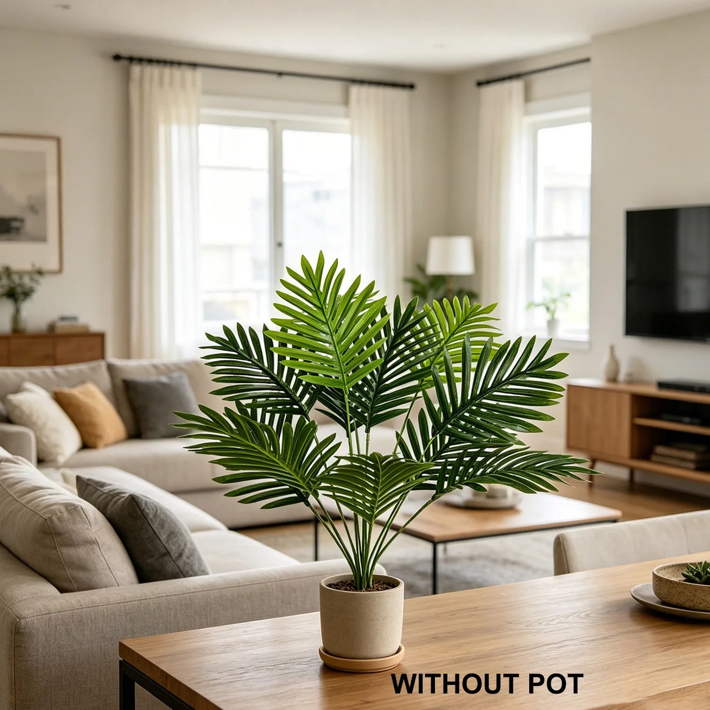 65-125CM Artificial Palm Plant Branches Faux Plant realistic touch indoor outdoor fake Plant for Home wedding living Room Decor