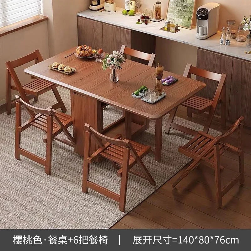 Rustic Dark Dining Tables Folding Nordic Modern Multifunctional Dining Tables Elegant Vintage Table A Manger Pliante Furnitures