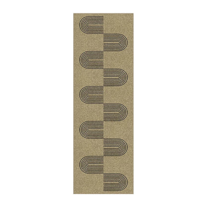 Runner Rug Non-slip Waterproof Dirt-resistant Floor Mat Brown Imitation Texture Line Corridor Carpet Long Size Home Decor Mats
