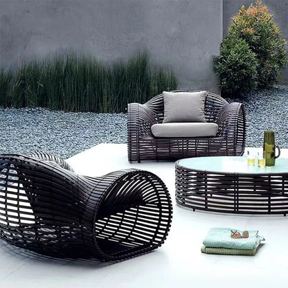 High Quality Modern Nordic Outdoor Aluminum Frame Rattan Sectional Sofa Set Garden Sofas for Courtyard Villa Park Farmhouse